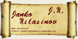 Janko Milašinov vizit kartica